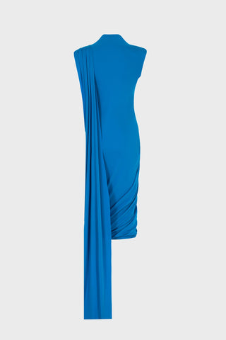 TWISTED MIDI DRESS IN VISCOSE JERSEY