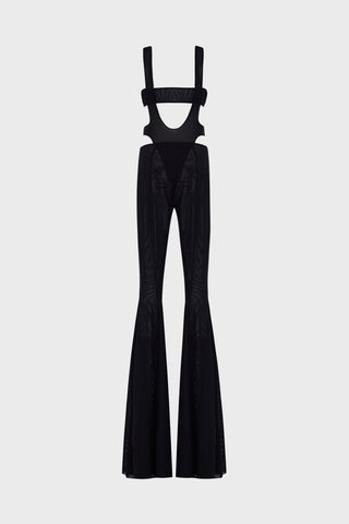 CUT-OUT JUMPSUIT IN MESH