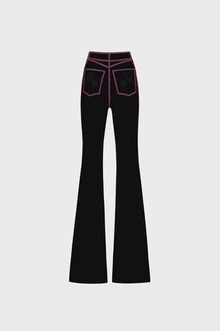 FLARED HIGH-RISE PANTS IN VISCOSE JERSEY