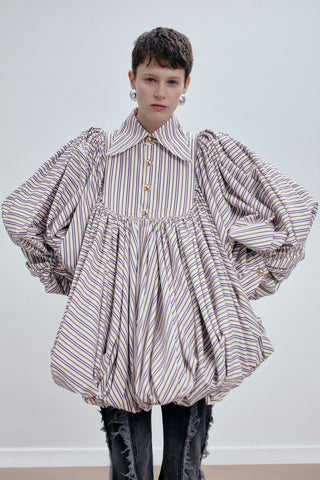 GIANT-COLLAR TAILORED BALLOON SHIRT IN COTTON-POPLIN