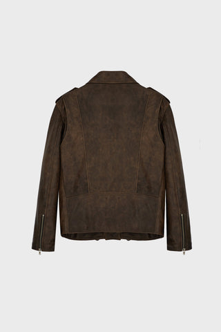 OVERSIZED DUSTY BIKER JACKET IN CALFSKIN