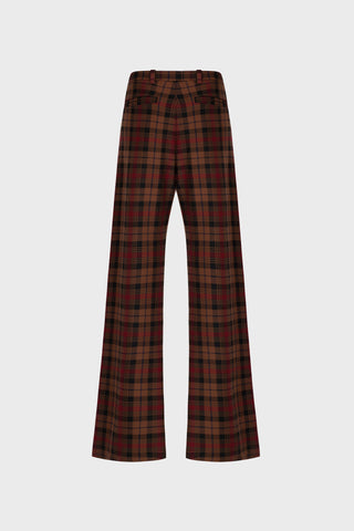 WIDE-LEG TAILORED PANTS IN TARTAN