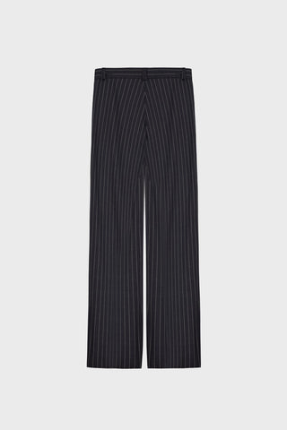 WIDE-LEG TAILORED PANTS PINSTRIPED WOOL