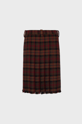 PLEATED TAILORED MIDI SKIRT IN TARTAN