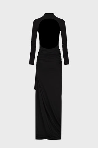 OPEN-BACK MAXI DRESS IN VISCOSE JERSEY