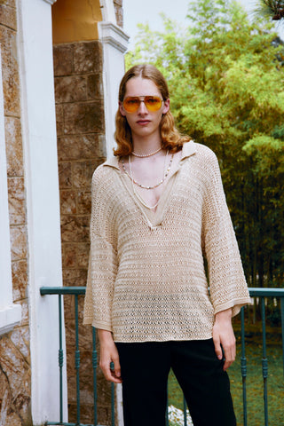 CROCHET-KNIT OVERSIZED TOP GENERATION78