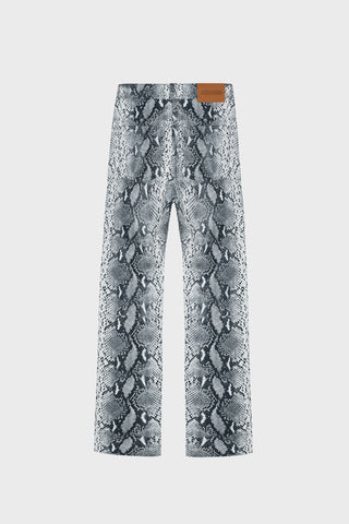 FLARED SNAKE-PRINT LEATHER PANTS GENERATION78