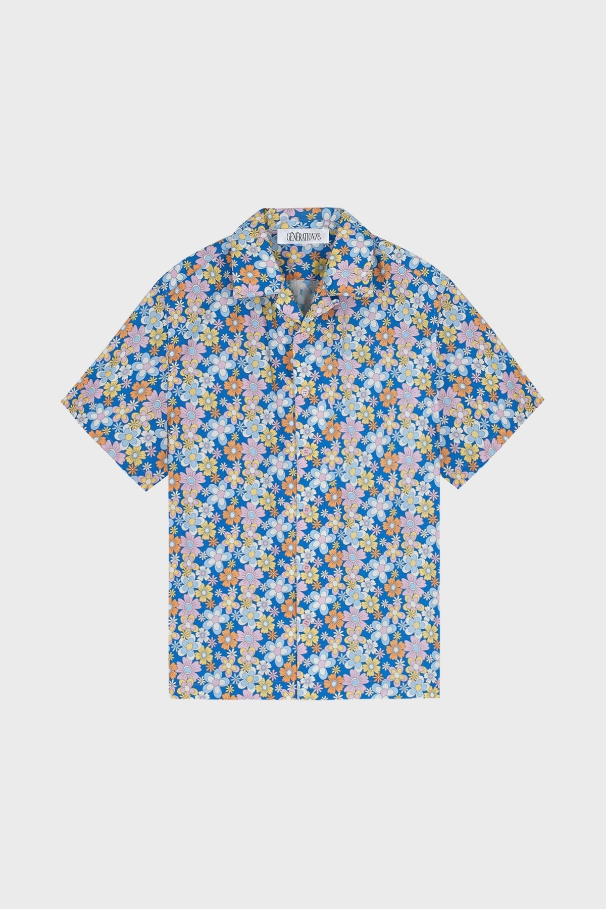 FLOWER PRINT CAMP-COLLAR SHIRT IN COTTON