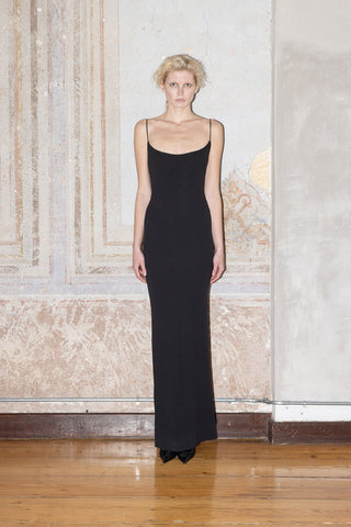 SPAGHETTI-STRAP MAXI DRESS IN CREPE-JERSEY
