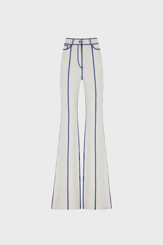 FLARED HIGH-RISE PANTS IN VISCOSE JERSEY