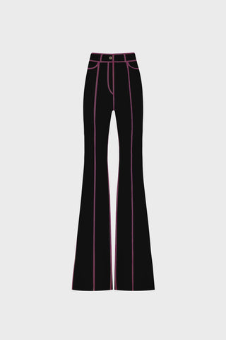 FLARED HIGH-RISE PANTS IN VISCOSE JERSEY