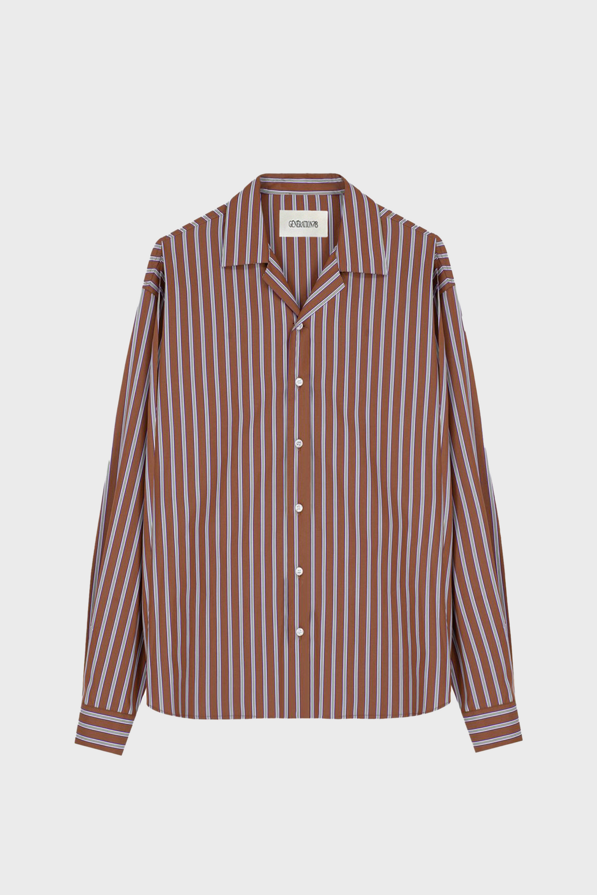 STRIPED LOOSE-FIT SHIRT IN COTTON-POPLIN