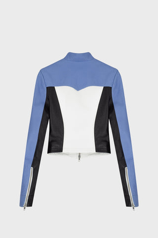RACING JACKET IN OSTRICH-EMBOSSED LAMBSKIN