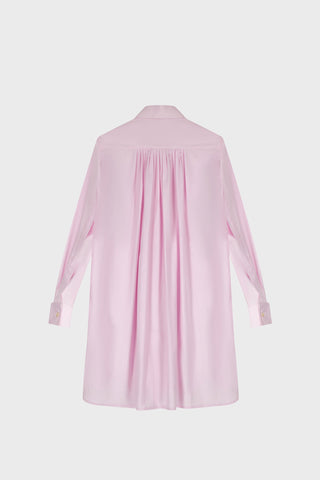 TAILORED SHIRT DRESS IN COTTON-SATIN