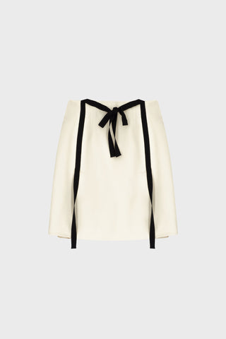 TAILORED MINI SKIRT IN SILKY-WOOL