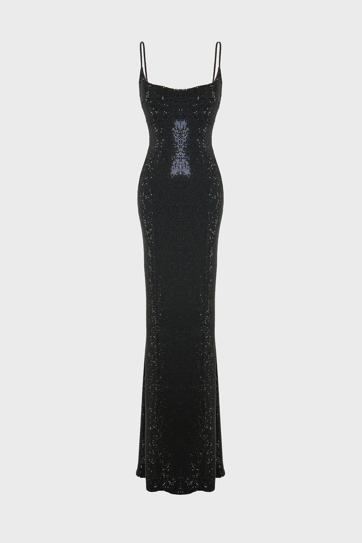CRYSTAL-EMBELLISHED MAXI DRESS IN MESH
