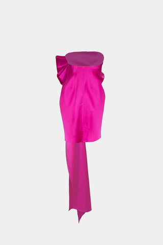 HAND-CRAFTED BOW DRESS IN SATIN