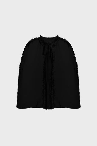 TAILORED SHORT CAPE IN WOOL