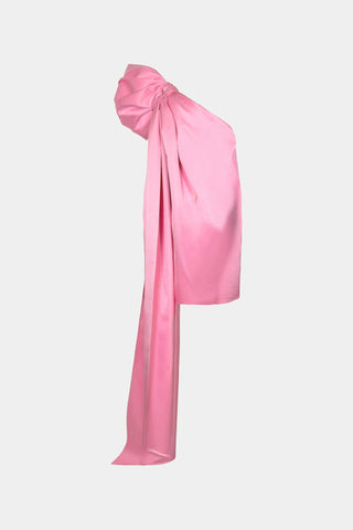 HAND-CRAFTED BOW DRESS IN SATIN