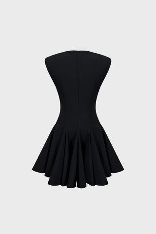 TAILORED PANELED DRESS IN WOOL