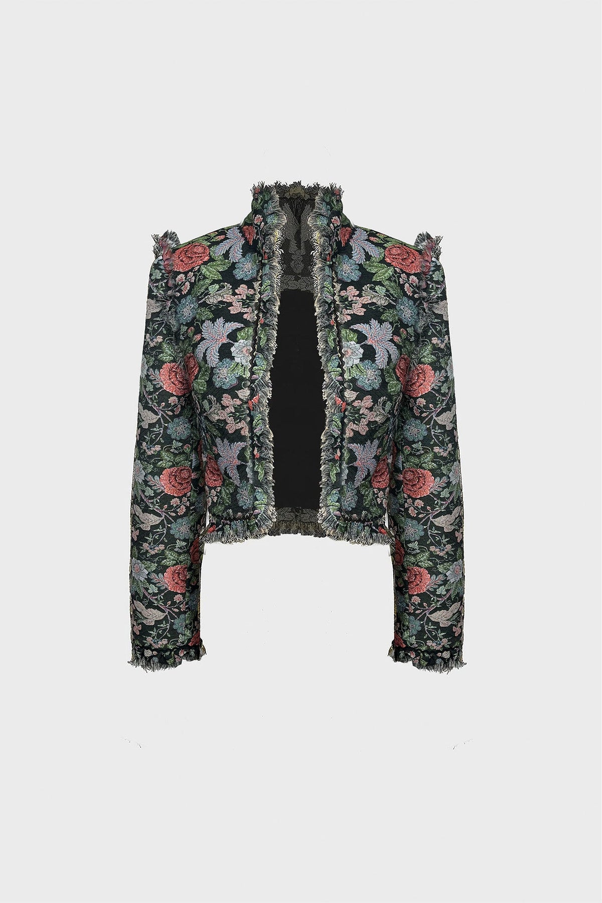 TAILORED CROPPED JACKET IN BROCADE