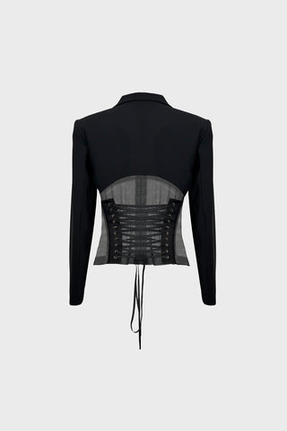 TAILORED CROPPED JACKET IN WOOL