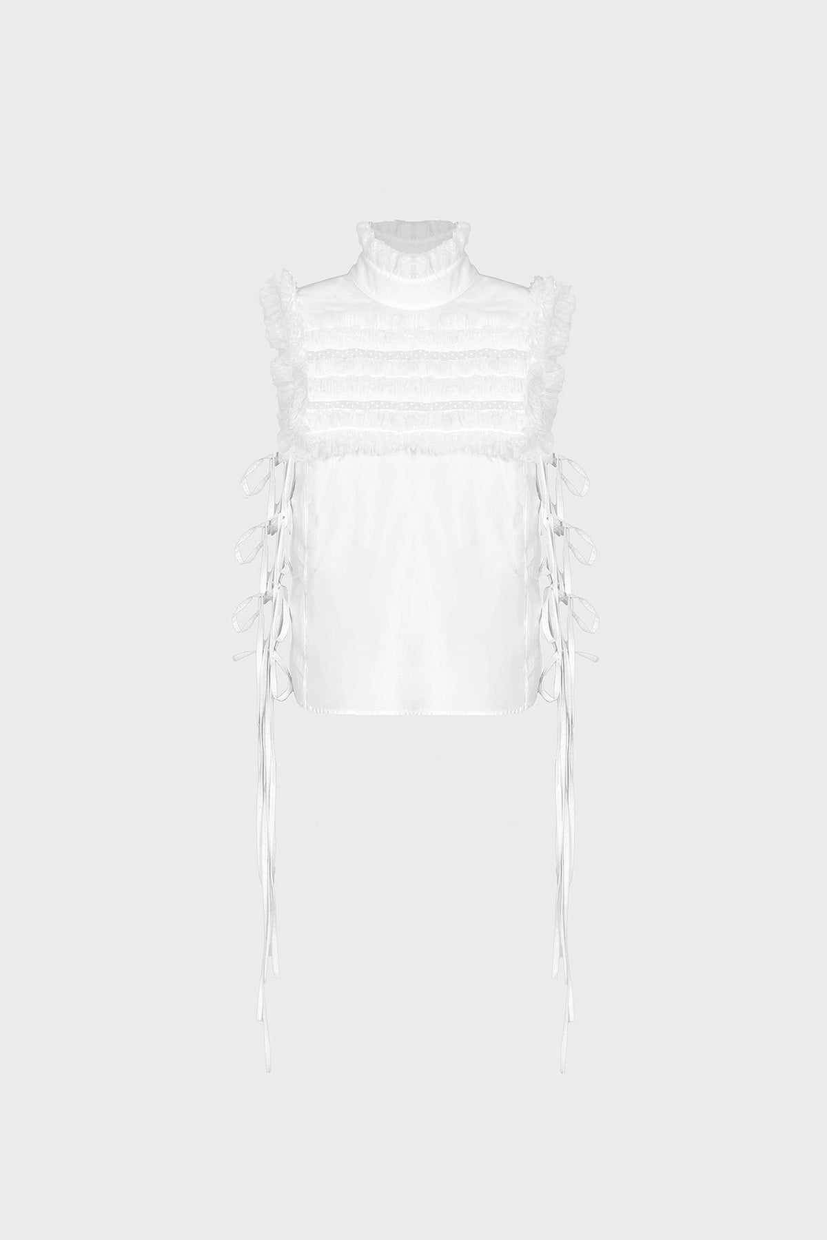 TAILORED SLEEVELESS TOP IN COTTON-POPLIN