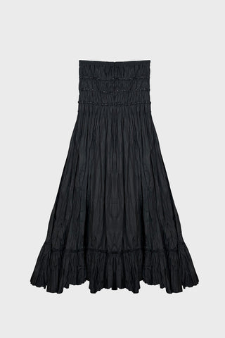 TAILORED MAXI SKIRT IN HAND-CRUSHED COTTON