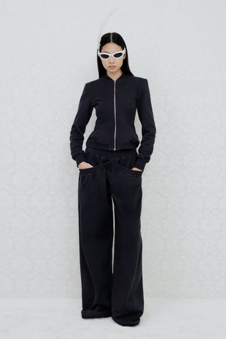 TIGHT-FIT BOMBER JACKET IN COTTON-JERSEY