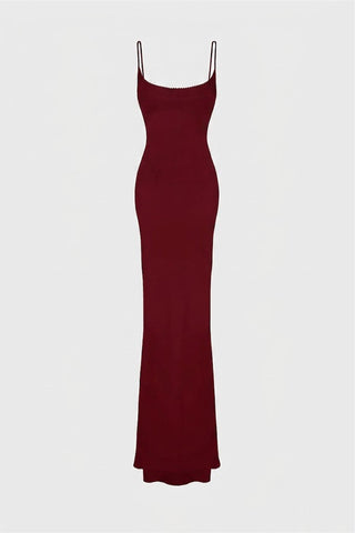SPAGHETTI-STRAP MAXI DRESS IN CREPE-JERSEY