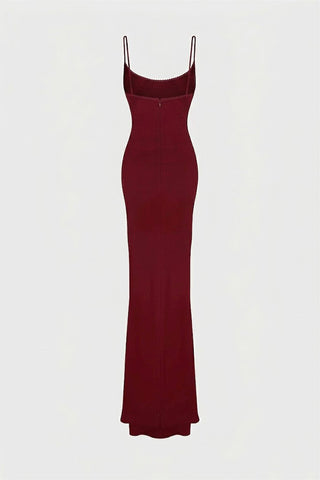 SPAGHETTI-STRAP MAXI DRESS IN CREPE-JERSEY