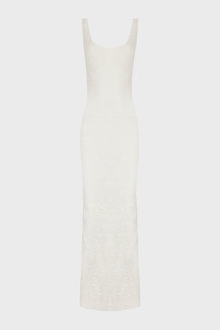 MAXI TANK DRESS IN LACE-CREPE