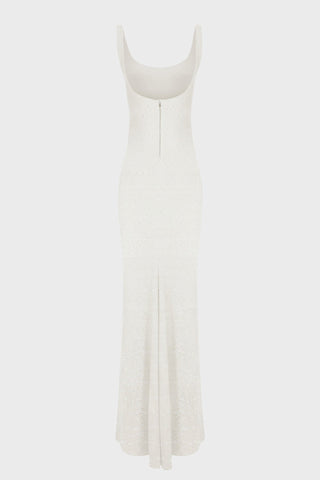 MAXI TANK DRESS IN LACE-CREPE