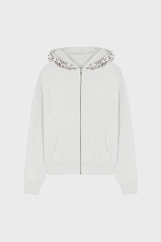 CRYSTAL-EMBELLISHED HOODIE IN COTTON-JERSEY