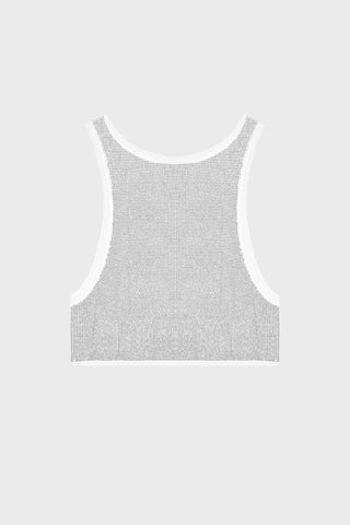 CRYSTAL-EMBELLISHED TANK TOP IN MESH