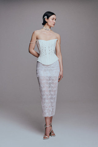 TAILORED MIDI PENCIL SKIRT IN LACE