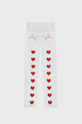 HEART EMBROIDERED STRAIGHT-LEG PANTS GENERATION78