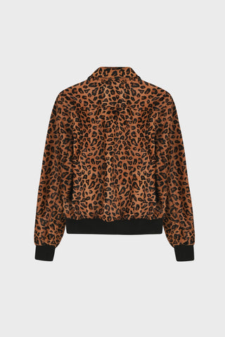 LEOPARD-PRINT LEATHER BOMBER JACKET GENERATION78