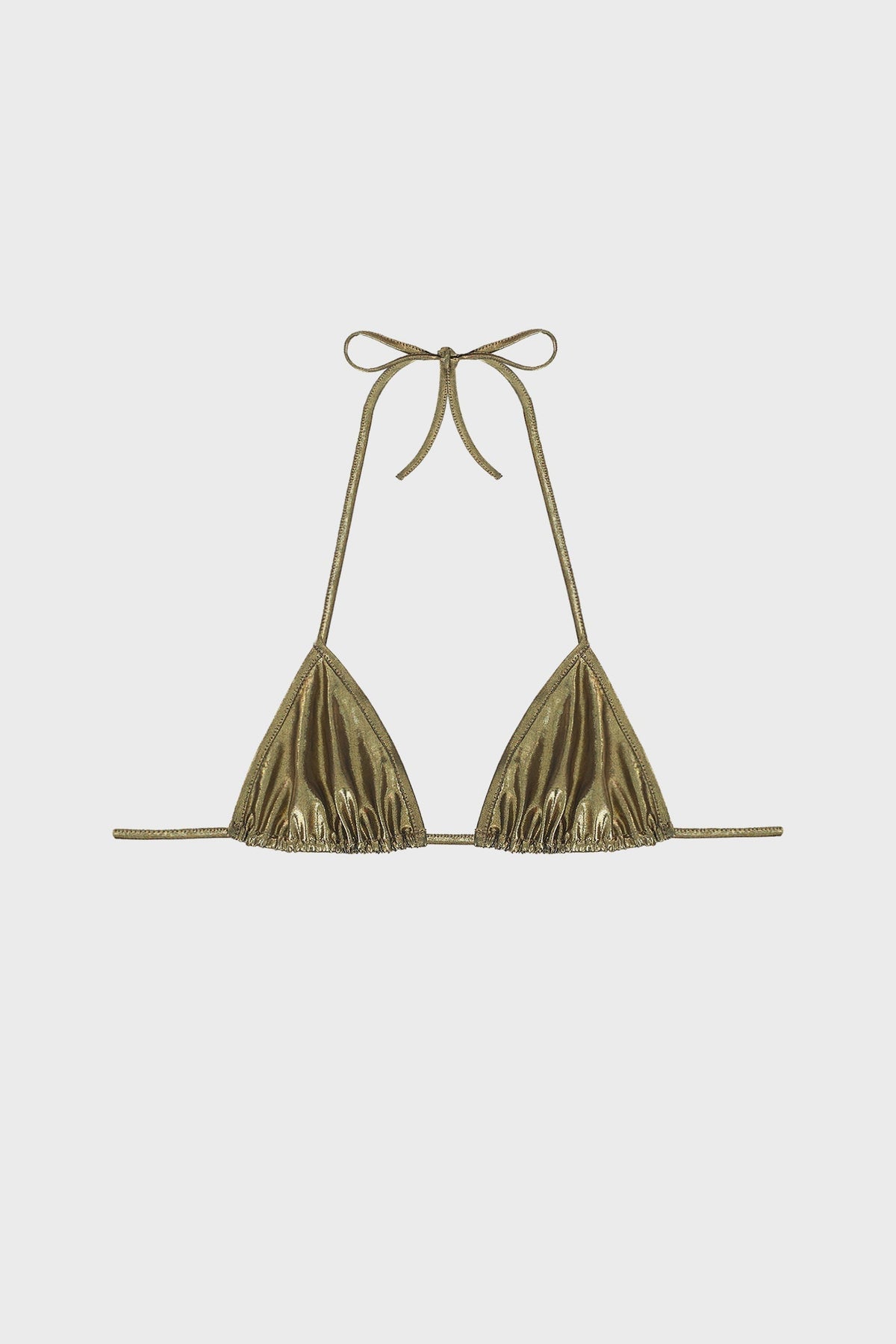 METALLIC TRIANGLE BIKINI TOP