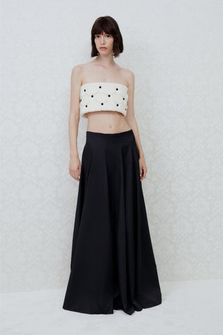 PANELED MAXI SKIRT IN TECHNICAL-COTTON