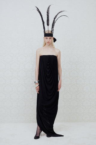 STRAPLESS MAXI DRESS IN VISCOSE-JERSEY