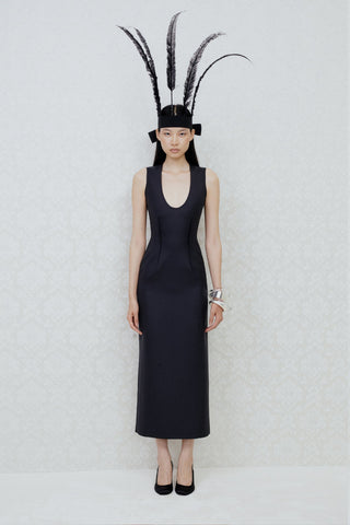 TAILORED MIDI DRESS IN MERINO-WOOL