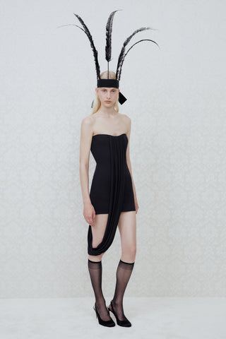 STRAPLESS MINI DRESS IN VISCOSE-JERSEY
