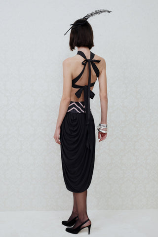 DRAPED MIDI SKIRT IN VISCOSE-JERSEY