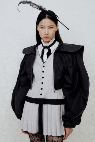 SCULPTED BLOUSON JACKET IN TECHNICAL-COTTON
