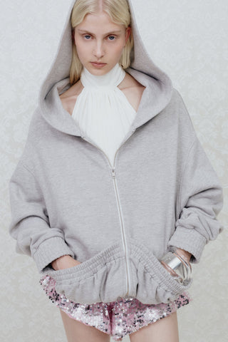 ZIPPED HOODIE IN COTTON-JERSEY
