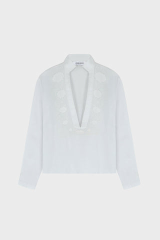 SEASHELL EMBROIDERED V-NECK SHIRT GENERATION78