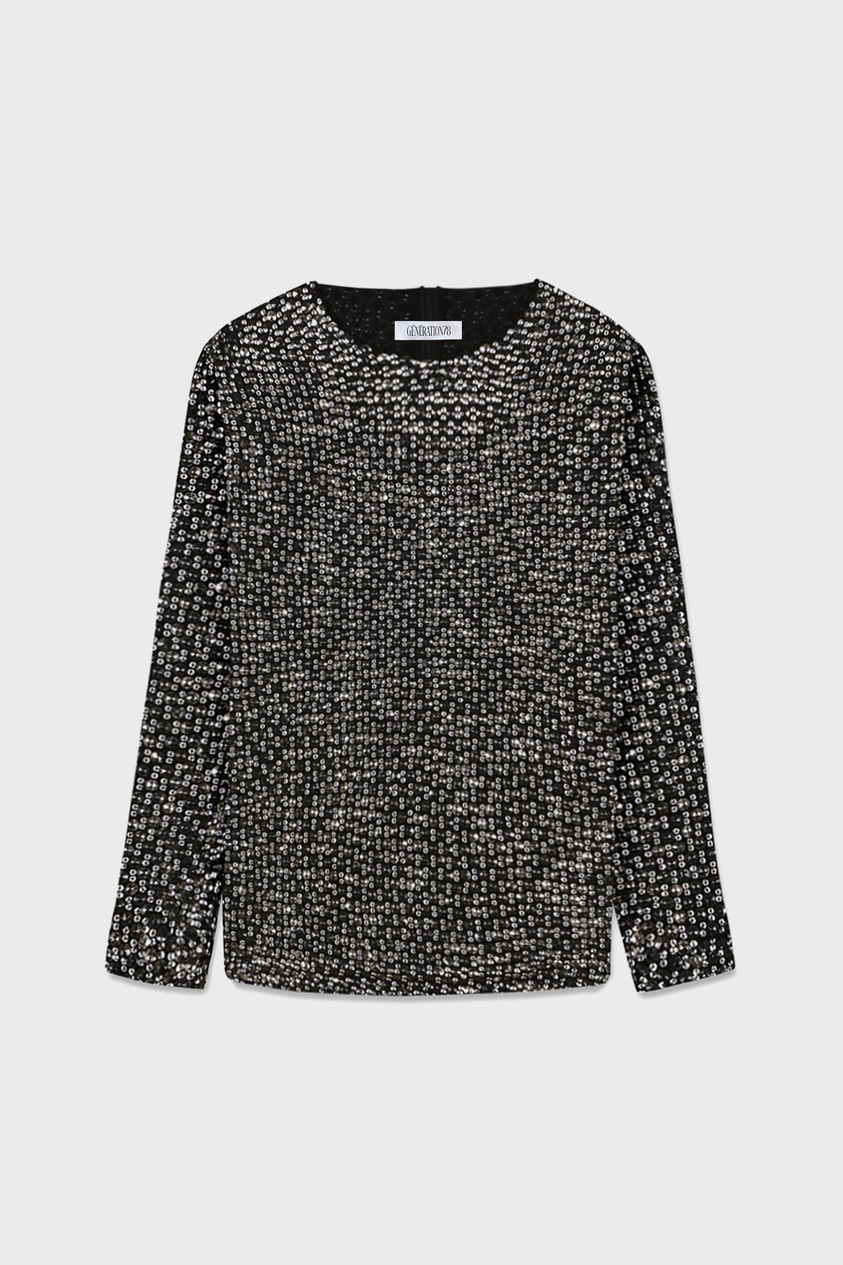 SEQUIN EMBROIDERED COUTURE TOP