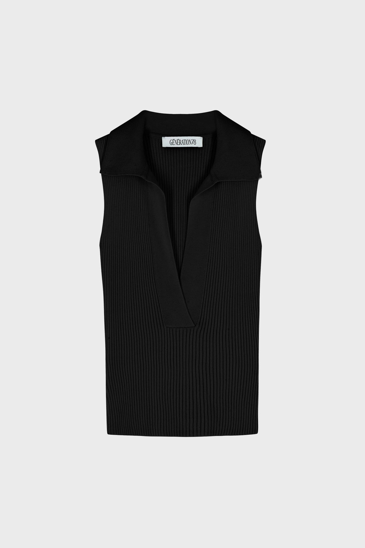 SLEEVELESS RIBBED-KNIT TOP IN VISCOSE