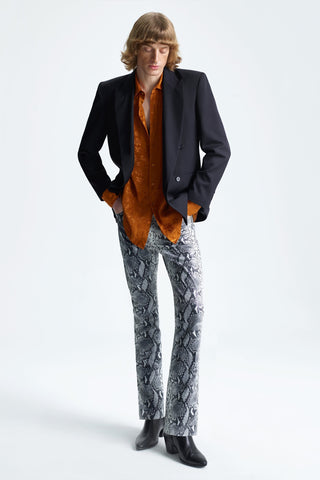 STRAIGHT-LEG SNAKE-PRINT LEATHER PANTS GENERATION78